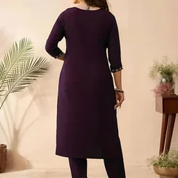 Ethnic 3 You Women Floral Embroidered Regular Thread Work Kurta with Trousers & With Dupatta image 3