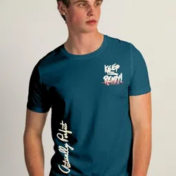 SUN 'N' SUMMER Typography Printed Round Neck Short Sleeves Cotton T-shirt-picture-15
