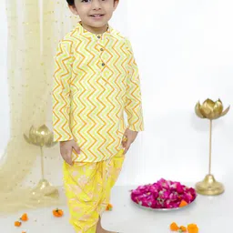 KID1 Boys Printed Regular Pure Cotton Kurta with Dhoti Pants image 5