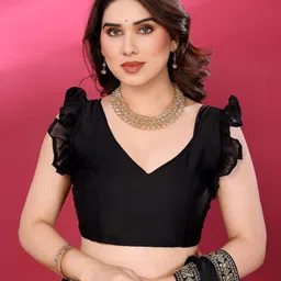 Panzora Embroidered Poly Georgette Saree image 5