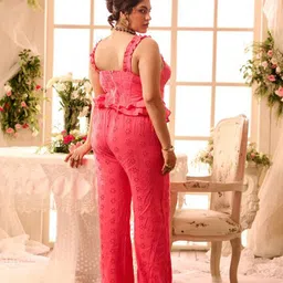 Lea Clothing Co. Plus Size Self Design Shoulder Straps Corset Top With Trousers image 2