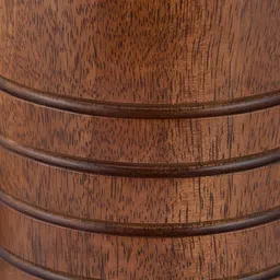 Fabindia Stambh Brown & White Textured Wooden Frusturical Shaped Table Lamp image 2