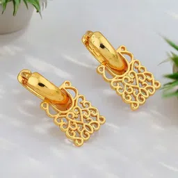 SHREE KRISHNA SHOPPING Gold-Plated Brass Hoop Earring-picture-1