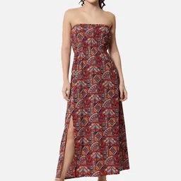 SZN Ethnic Motifs Print Crepe A-Line Maxi Dress-picture-34