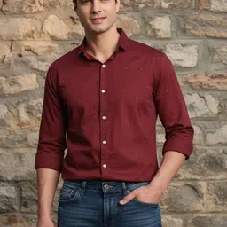 SHIRTZONE Men Straight Slim Fit Printed Casual Shirt-picture-14