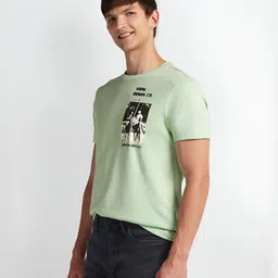 U.S. Polo Assn. Denim Co. Men Graphic Printed Round Neck Cotton Slim Fit T-Shirt image 5