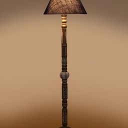 Devansh Blue & Brown Conical Wooden Floor Lamp-picture-29