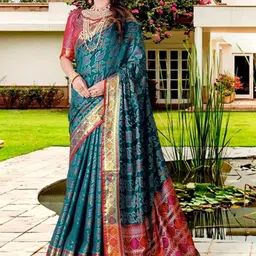jayant creation Bandhani Printed Zari Pure Silk Patola Saree-picture-28