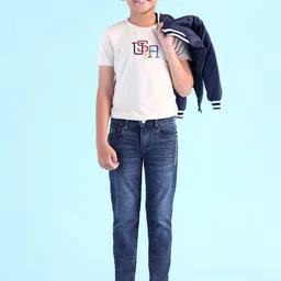 U.S. Polo Assn. Kids Boys Cotton Urban Whiskers and Chevron Slim Slim Fit Light Fade Jeans-picture-48