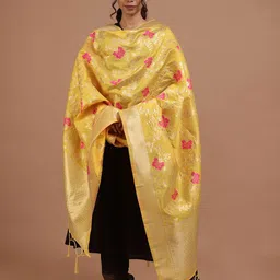 TJORI Floral Woven Design Dupatta-picture-28