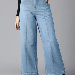 CEFALU Women Comfort Wide Leg High-Rise Jeans-image-12