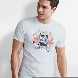Seekbuylove Men Bio Finish Focus On The Good Round Neck Pure Cotton T-shirt-image-46