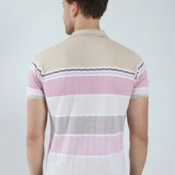 Monte Carlo Men Striped Polo Collar Pockets T-shirt image 4