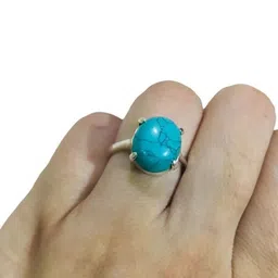 elitemart Silver-Plated Brass Turquoise Finger Ring-picture-35