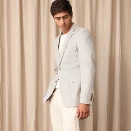 Mr Bowerbird Tailored Fit Single Breasted Linen Cotton Casual Blazer image 2