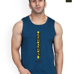 SLOWLORIS Pack Of 2 Printed Round Neck Bio-Wash Cotton Gym Vests-picture-32