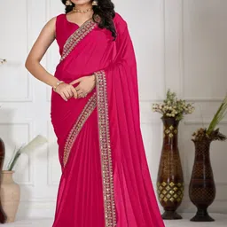 Paramparik Textile Embellished Zari Satin Saree-image-16