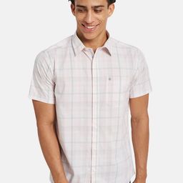 METTLE SS25 Windowpane Checks Spread Collar Cotton Casual Shirt-picture-45