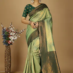HERE&NOW Woven Design Zari Art Silk Banarasi Saree-picture-17