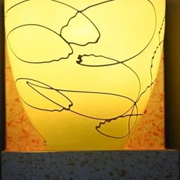 SOMIL Yellow Glass Cylinder Printed Wall Lamps image 5