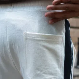 Powerlook Men Side Stripes Pure Cotton Contrast Tape Joggers image 2