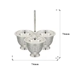 BHIMA Silver-Toned 925 Sterling Silver Chaturbhaag Kumkum Set image 2