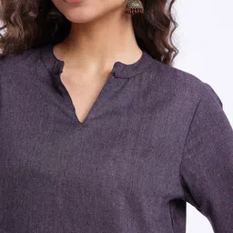 Anouk Rustic Mandarin Collar Straight Kurti image 2