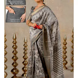 KALINI Grey Art Silk Printed Sarees-picture-34