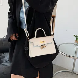 LULU & SKY PU Structured Handheld Bag with Cut Work-picture-28