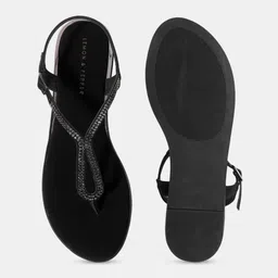 LEMON & PEPPER Women Embellished T-Strap Flats image 4