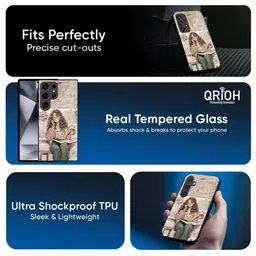 QRIOH Graphic Printed Sleek & Lightweight Silicone Samsung Galaxy M54 5G Glass Back Case image 4