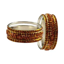 Vidhya Kangan Set Of 6 Gold-Plated Stone Studded Bangle image 2