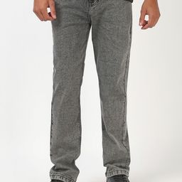 Bewakoof Men Grey Slim Straight Fit Stretchable Jeans-picture-11