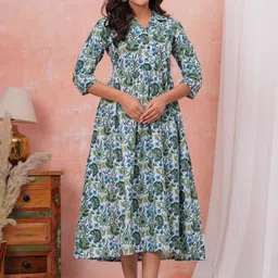 SHOPAXIS Floral Print Fit & Flare Midi Dress-picture-19