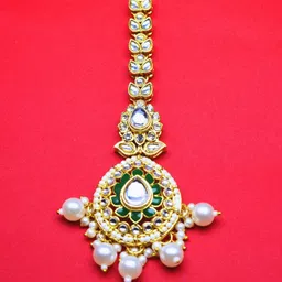 J & C Fashion Arena Gold-Plated Stone-Studded & Beaded Jewellery Set image 5