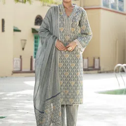 KALINI Women Ethnic Motifs Printed Regular Pure Cotton Kurta Set image 5