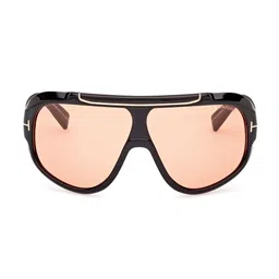 Tom Ford Unisex Brown Lens & Black Oversized Sunglasses with image 2