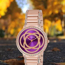 Curren Women Embellished Analogue Watch 3480-RSPU+JW-17&26-image-43