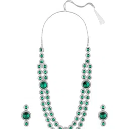 AMI Silver-Plated Austrian Diamonds Studded Jewellery Set image 5