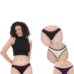 ORLIZEA Pack of 3 Women Low-Rise Cotton Blend Thongs-picture-36