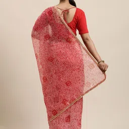 KIMISHA Ethnic Motifs Printed Organza Saree image 2