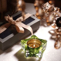 Pure Home and Living Green & Gold-Toned 2 Pieces Textured Glass Candle Holder-picture-16