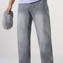 Urbano Plus Men Loose Straight Fit Mid-Rise Light Fade Jeans-picture-36