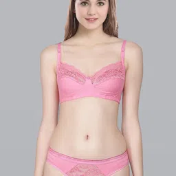 samvar Women Pink Cotton Bra Panty Set for Lingerie Set Undergarments Pack of 1-picture-35