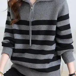 StyleCast x Revolte Women Striped Henley Neck Long Sleeves Pullover-picture-31