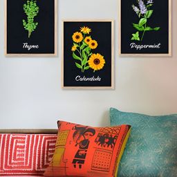 Kotart Brown & Black 3 Pieces Wooden Floral and Botanical Wall Arts-picture-31