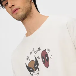 The Souled Store Men Graphic Printed Round Neck Cotton Oversized T-Shirt image 3