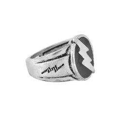 Voylla Men Silver-Plated Statement Thunderbolt Oxidised Adjustable Finger Ring image 4