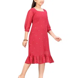 BAESD Floral Print Georgette A-Line Midi Dress-picture-55