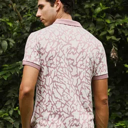 Campus Sutra Abstract Printed Polo Collar Cotton Regular Fit T-shirt image 4